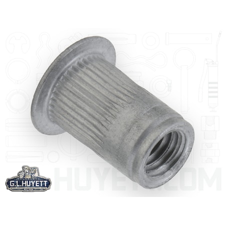 Avk Rivet Nut, M5-0.80 Thread Size, 10.54 mm Flange Dia., 12.07 mm L, Aluminum BTI-ALA1-580-3.3/B
